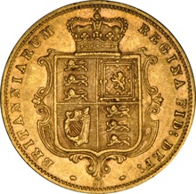 1877 Gold Half Sovereign Queen Victoria Young Head Shield Back NGC AU55