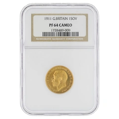 1911 Proof Gold Sovereign Coin NGC PF64