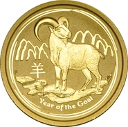 2015 Year of the Goat Gold Coin 1/4oz Perth Mint Australian Lunar Series