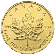 1992 1/2oz Canadian Maple Leaf Gold Coin