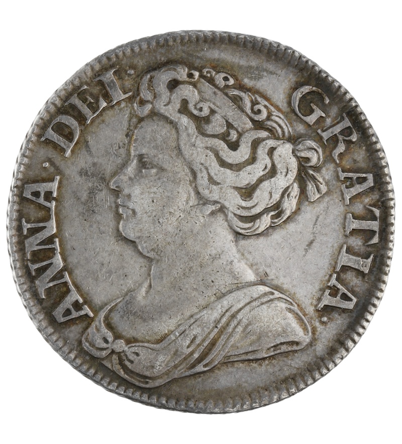 1711 Silver Shilling Coin Queen Anne Very Fine