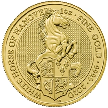 2020 1oz White Horse of Hanover Gold Coin Queen's Beasts