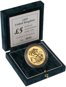 1997 Gold £5 Coin Brilliant Uncirculated Boxed