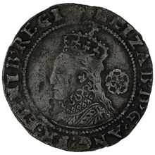 1593 Silver Sixpence Coin Elizabeth I Tun