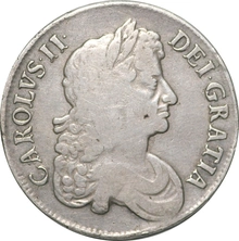 1673 Silver Crown Coin Charles II Nice Fine