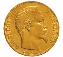 1855 20 French Francs - Napoleon III Bare Head - A