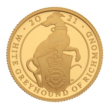 2021 Proof 1/4oz White Greyhound of Richmond Gold Coin Queen's Beasts Boxed