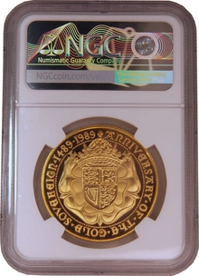 1989 Proof Gold £5 Coin Quintuple Sovereign 500th Anniversary NGC PF69