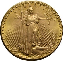 1928 $20 Gold Coin Double Eagle St Gaudens Head Philadelphia