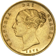 1878 Gold Half Sovereign Queen Victoria Young Head Shield Back NGC MS61