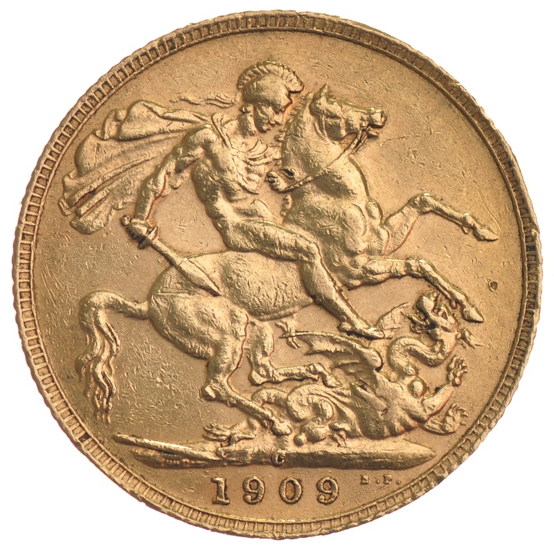 1909 Gold Sovereign Coin Edward VII Canada
