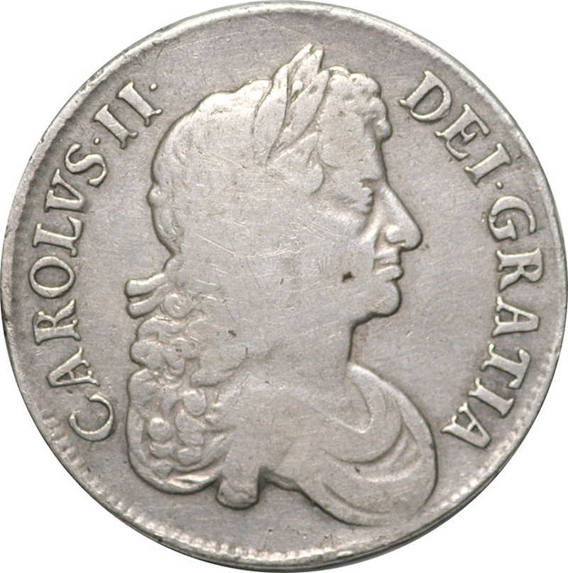 1673 Silver Crown Coin Charles II Nice Fine