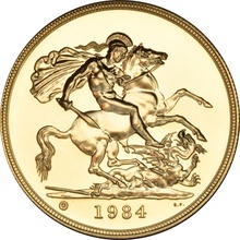 1984 Gold £5 Coin Brilliant Uncirculated in Card