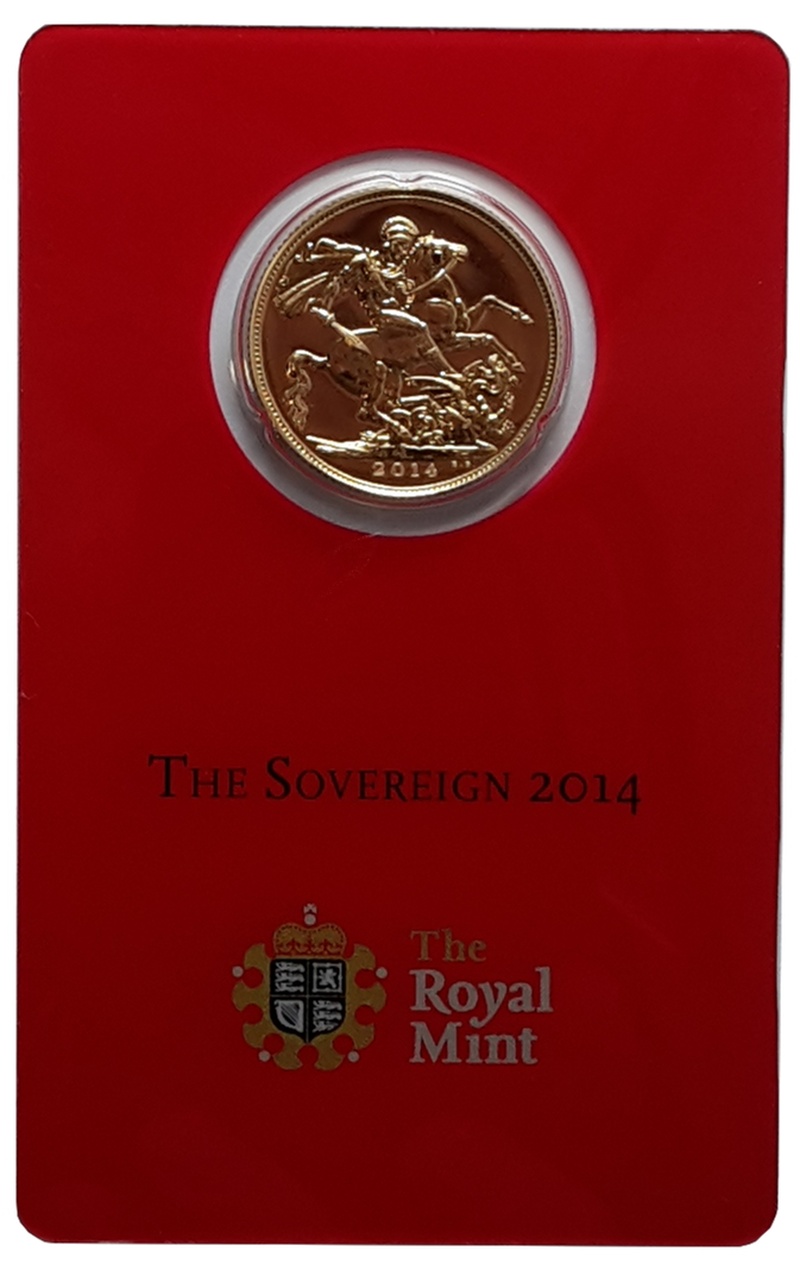 2014 Gold Sovereign Coin Elizabeth II Fourth Head India