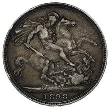 1898 Silver Crown Coin Queen Victoria 