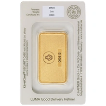 1oz Gold Bar C. Hafner Minted