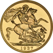1937 Proof £2 Coin Gold Double Sovereign George VI NGC PF64
