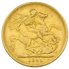 1825 Gold Sovereign George IV Laureate Head Very Rare