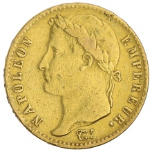 1815 French 20 Francs Gold Coin Napoleon I Laureate Head A