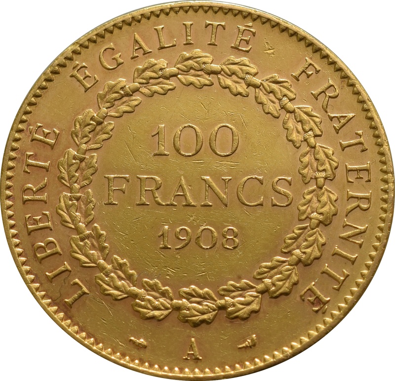 French 100 Francs Gold Coin Guardian Angel