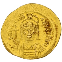 518-527 Gold Solidus Coin Justin I