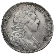 1697/8 7 Silver Half Crown Coin William III Milled RARE