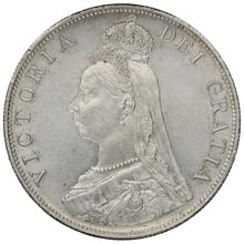 1887 Double Florin Silver Coin Queen Victoria Uncirculated