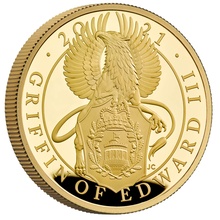 2021 Proof 1oz Griffin of Edward III Gold Coin Queen's Beasts Boxed