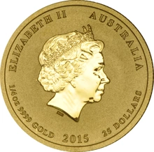 2015 Year of the Goat Gold Coin 1/4oz Perth Mint Australian Lunar Series