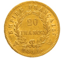 1811 20 French Francs - Napoleon (I) Laureate Head - W