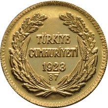 Turkish 500 Piastres Kurush Gold Coin Kemal Ataturk