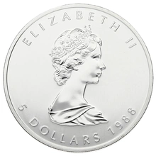1988 Canadian Silver Maple Leaf Coin 1oz