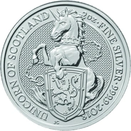 2018 2oz Unicorn of Scotland Silver Coin Queen's Beasts