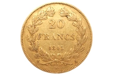 1843 20 French Francs - Louis-Philippe Laureate Head - A