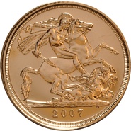 2007 Gold Half Sovereign Elizabeth II Fourth Head