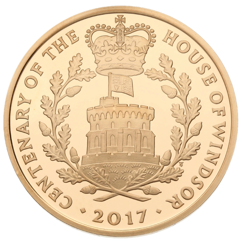 2017 Proof Gold £5 Crown Coin House of Windsor Centenary
