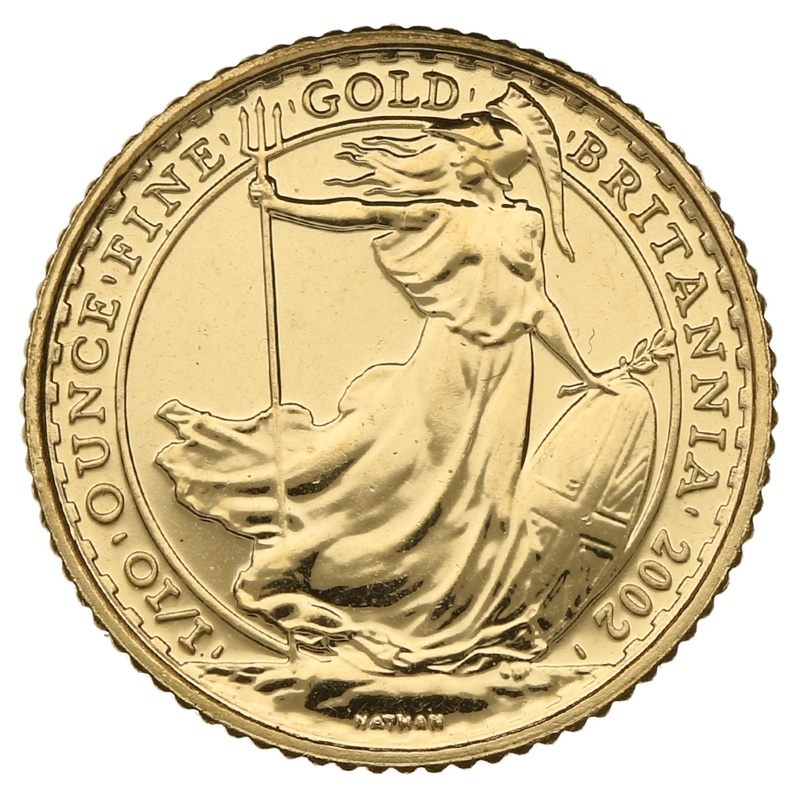 2002 1/10oz Gold Britannia Coin