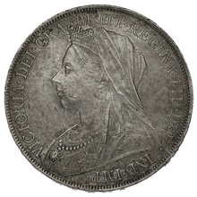 1900 Silver Crown Coin Queen Victoria LXIV