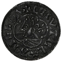 1016-1035 Cnut Silver Penny Hammered Quatrefoil Type Maldon Aefwine