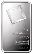 50g Palladium Bar Valcambi 