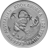 1993 Australian Kookaburra Silver Coin 1oz