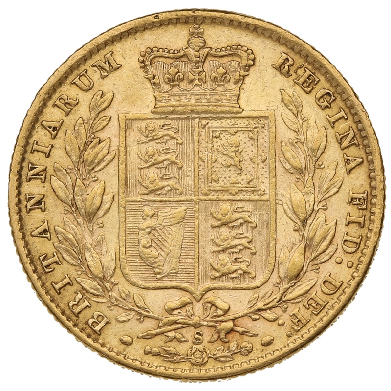 1878 Gold Sovereign Coin Queen Victoria Young Head Shield Back Sydney