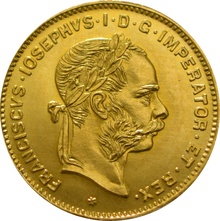 Austrian 10 Francs 4 Florins Gold Coin
