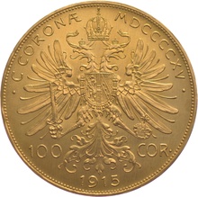 1915 Austrian 100 Coronas Gold Coin
