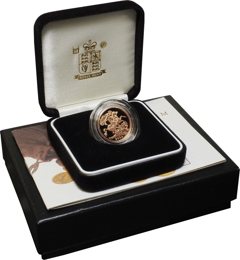 2000 Gold Proof Sovereign Boxed