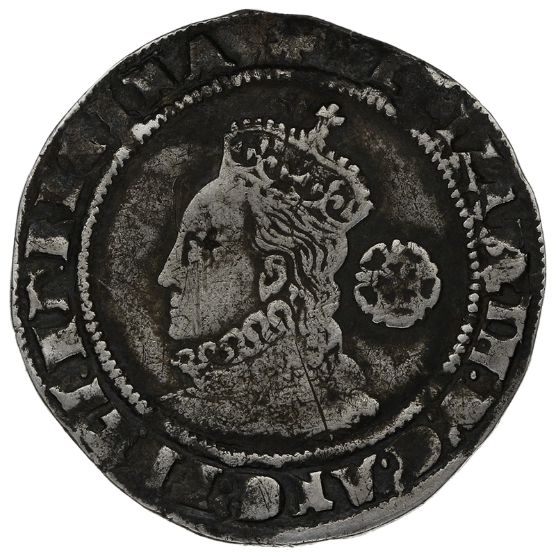 1575 Silver Sixpence Coin Queen Elizabeth I Hammered Eglantine