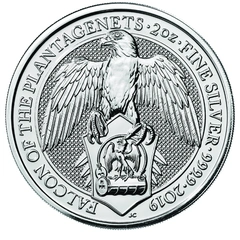 2019 2oz Falcon of the Plantagenets Silver Coin Queen's Beasts