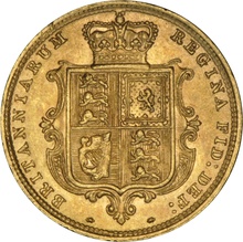1885 Gold Half Sovereign Queen Victoria Young Head Shield Back NGC MS61