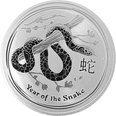 2013 Year of the Snake Silver Coin 1oz Perth Mint Australian Lunar Series
