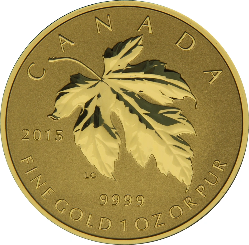 2015 1oz PURE Canadian Maple Leaf Gold Coin